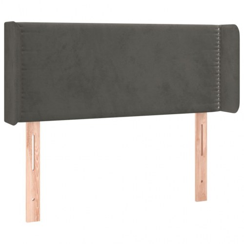 Sengegavl med kanter 93 x 16 x 78/88 cm - mørkegrå