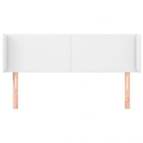 Sengegavl med kanter 147 x 16 x 78/88 cm - hvid