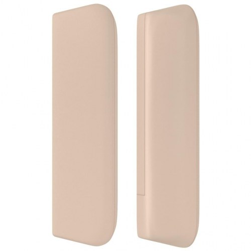 Sengegavl med kanter 203x16x78/88 cm kunstlæder cappuccino