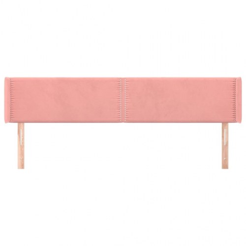 Sengegavl med kanter 203 x 16 x 78/88 cm - lyserød