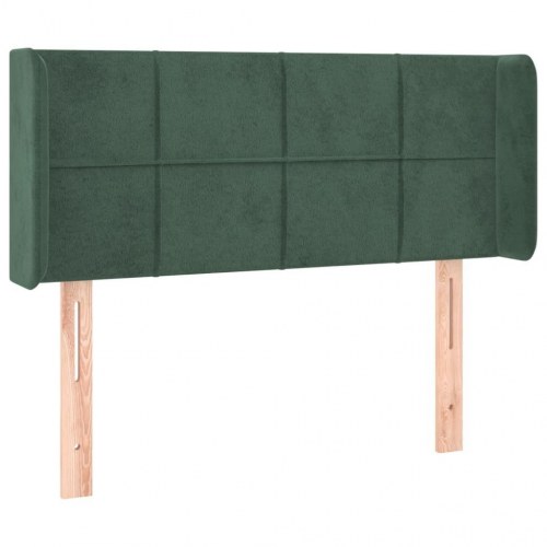 Sengegavl med kanter i fløjl 93 x 16 x 78/88 cm - mørkegrøn