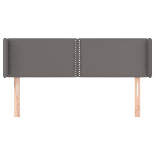 Sengegavl med kanter 147x16x78/88 cm kunstlæder grå