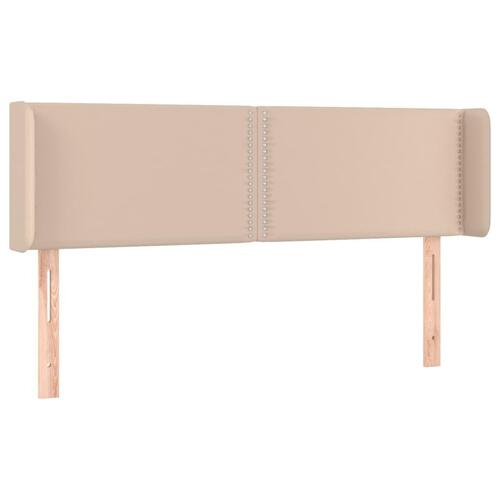 Sengegavl med kanter 147x16x78/88 cm kunstlæder cappuccino