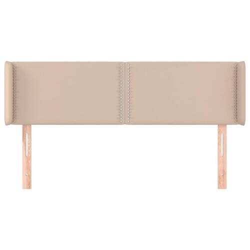 Sengegavl med kanter 147x16x78/88 cm kunstlæder cappuccino