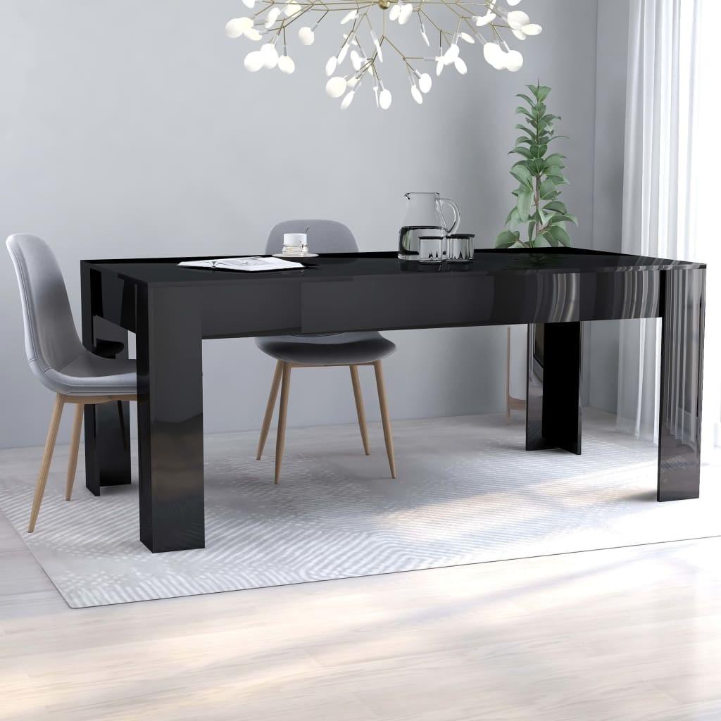 Spisebord 180 x 90 x 76 cm spånplade sort højglans