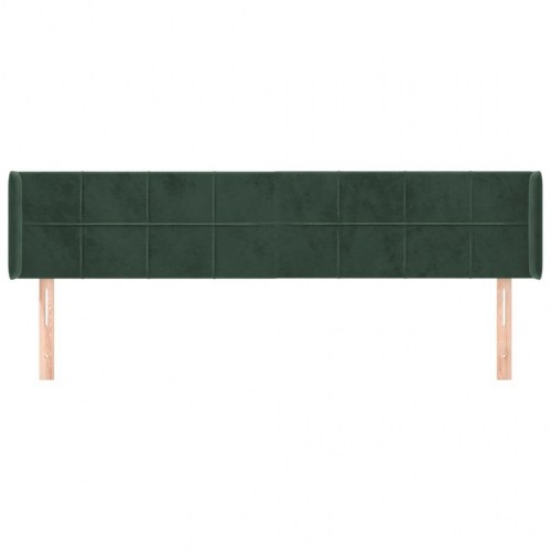 Sengegavl med kanter 163 x 16 x 78/88 cm - mørkegrøn