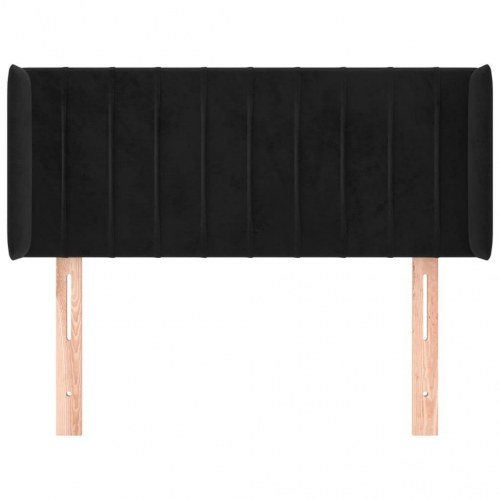 Sengegavl med kanter i fløjl 93 x 16 x 78/88 cm - sort