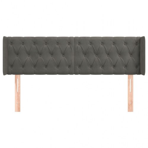 Sengegavl med kanter 163 x 16 x 78/88 cm - mørkegrå