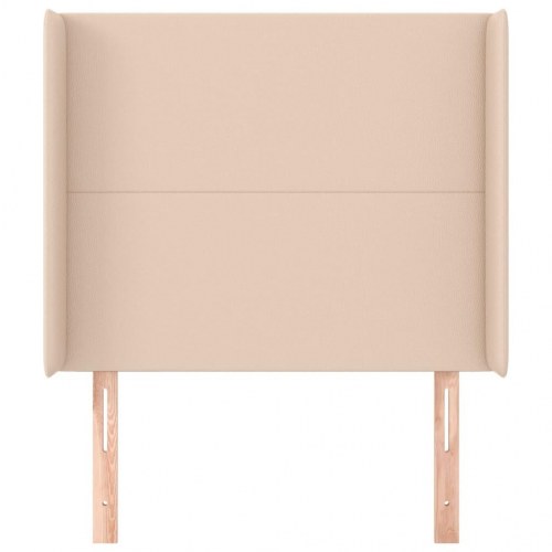 Sengegavl med kanter 83 x 16 x 118/128 cm kunstlæder - cappuccino