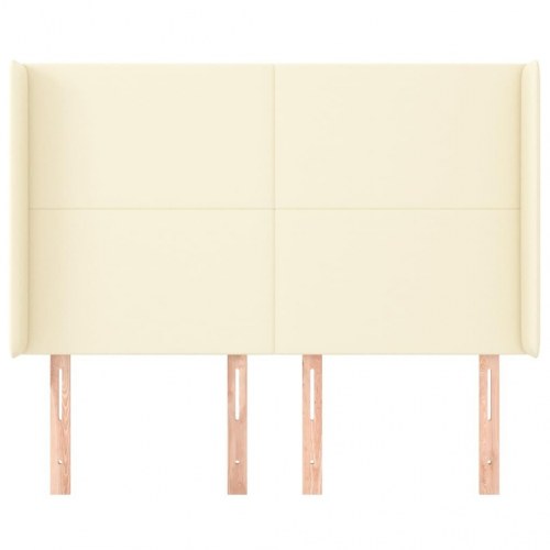 Sengegavl med kanter 147 x 16 x 118/128 cm - cremefarvet