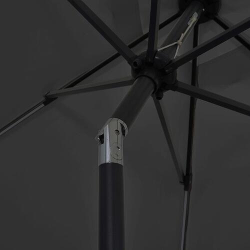 Parasol med LED-lys og aluminiumsstang 300 cm antracitgrå