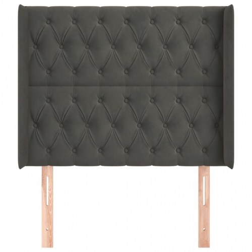 Sengegavl med kanter 93 x 16 x 118/128 cm - mørkegrå