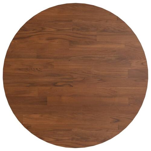 Rund bordplade Ø40x1,5 cm behandlet massivt egetræ mørkebrun