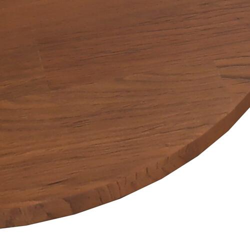 Rund bordplade Ø40x1,5 cm behandlet massivt egetræ mørkebrun