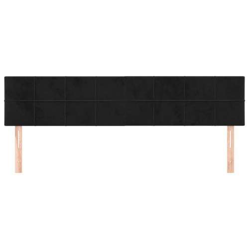 Sengegavl i fløjl - 160 x 5 x 78/88 cm, sort
