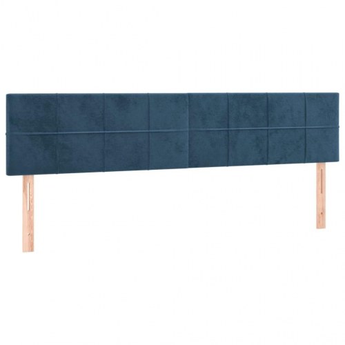 Sengegavl i fløjl - 160 x 5 x 78/88 cm, mørkeblå