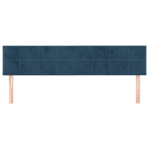 Sengegavl i fløjl - 160 x 5 x 78/88 cm, mørkeblå