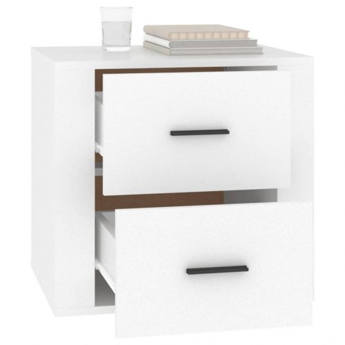 Sengebord 50 × 39 × 47 cm - hvid natbord med opbevaring