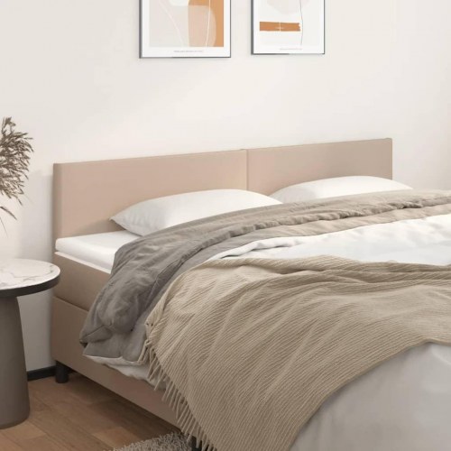 Sengegavl 180 x 5 x 78/88 cm i kunstlæder - cappuccinofarvet