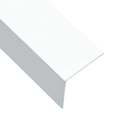 Vinkelplader 5 stk. L-form 170 cm 50x50 mm 90° aluminium hvid
