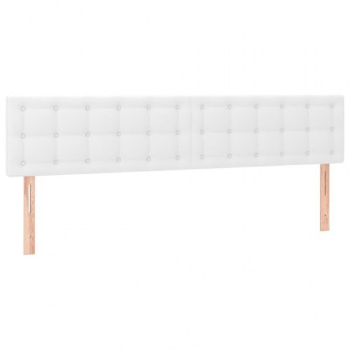 Sengegavl i kunstlæder 200 x 5 x 78/88 cm - hvid