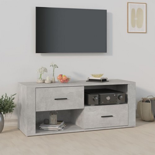 Tv-bord i konstrueret træ - 100 × 35 × 40 cm, betongrå