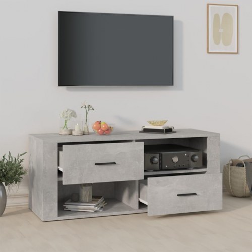 Tv-bord i konstrueret træ - 100 × 35 × 40 cm, betongrå