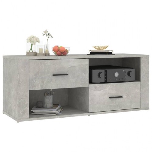 Tv-bord i konstrueret træ - 100 × 35 × 40 cm, betongrå