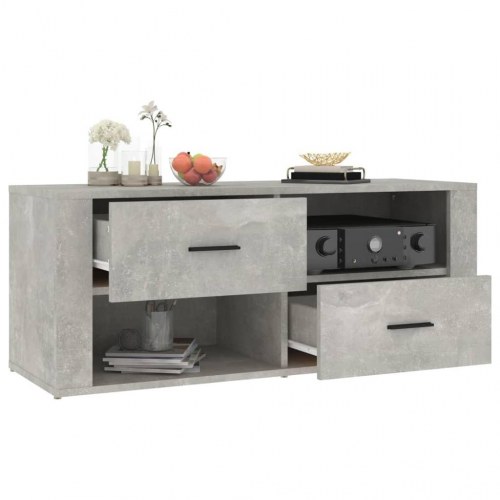Tv-bord i konstrueret træ - 100 × 35 × 40 cm, betongrå