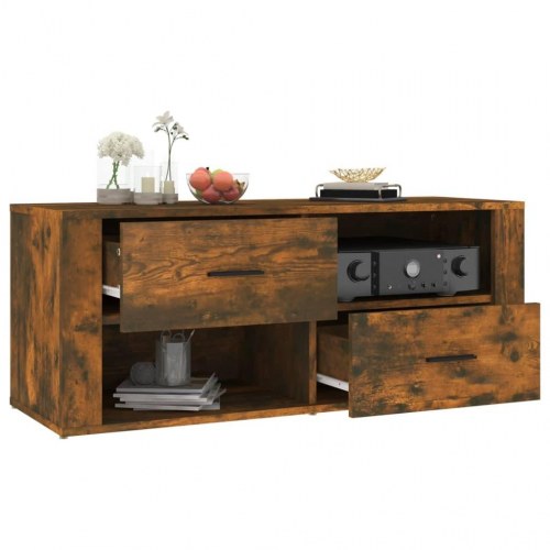 Tv-bord i konstrueret træ 100×35×40 cm - røget egetræsfarve