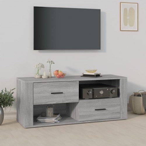 Tv-bord i konstrueret træ - 100 × 35 × 40 cm, grå sonoma-eg