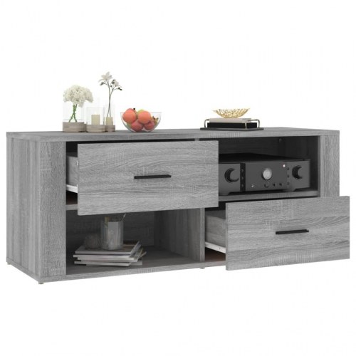 Tv-bord i konstrueret træ - 100 × 35 × 40 cm, grå sonoma-eg