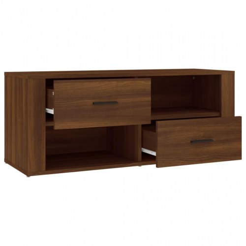 Tv-bord i konstrueret træ - 100×35×40 cm, brun egetræsfarve