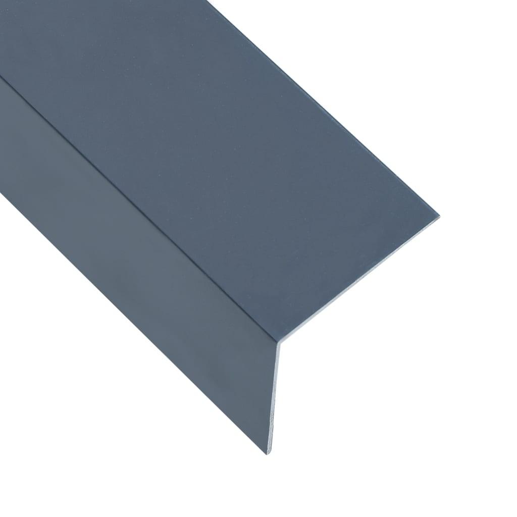 Vinkelplader 5 stk. L-form 170 cm 60 x 40 mm 90° aluminium grå