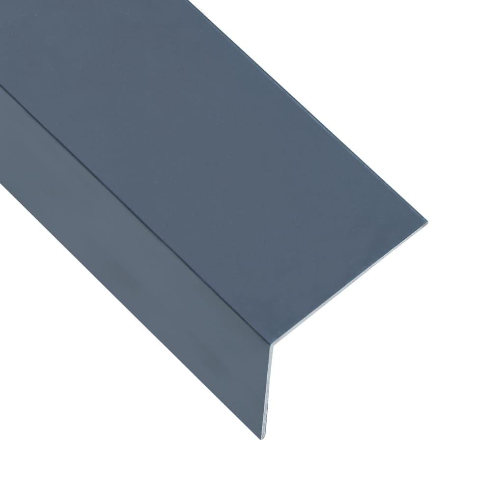 Vinkelplader 5 stk. L-form 170 cm 100x50 mm 90° aluminium grå