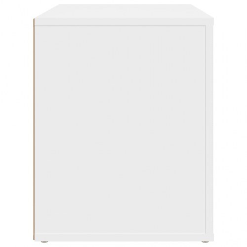 Sengebord 60×36×45 cm i hvidt konstrueret træ - 2 skuffer og åbent rum