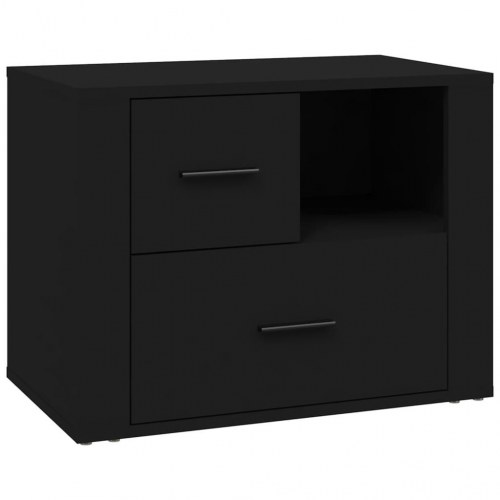 Sengebord 60x36x45 cm konstrueret træ sort