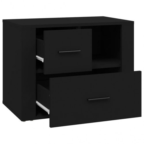 Sengebord 60x36x45 cm konstrueret træ sort