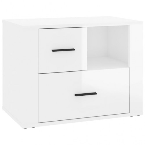 Sengeskab 60x36x45 cm konstrueret træ hvid højglans