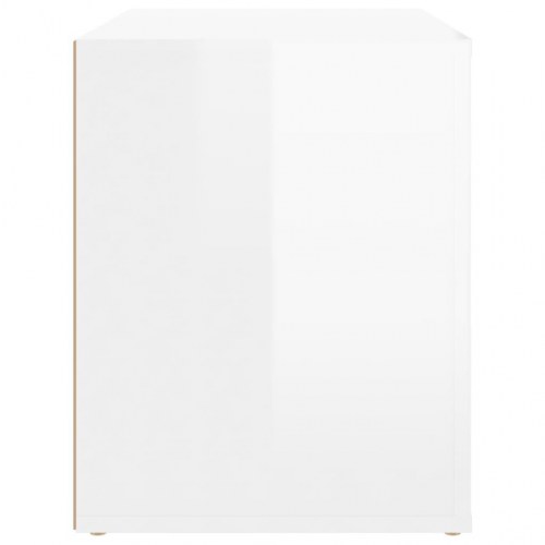 Sengeskab 60x36x45 cm konstrueret træ hvid højglans