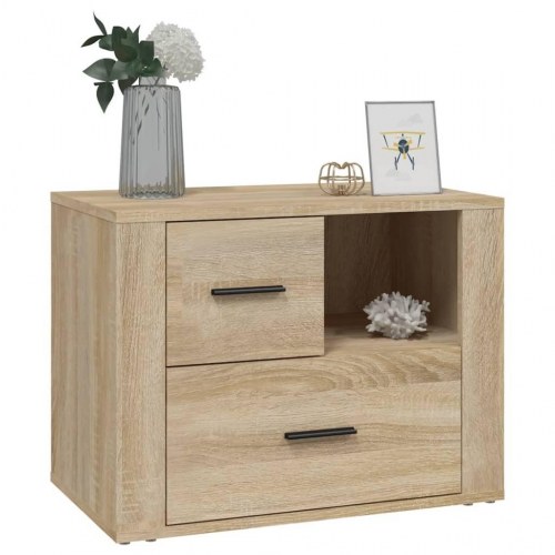 Sengebord 60 x 36 x 45 cm i konstrueret træ - Sonoma eg
