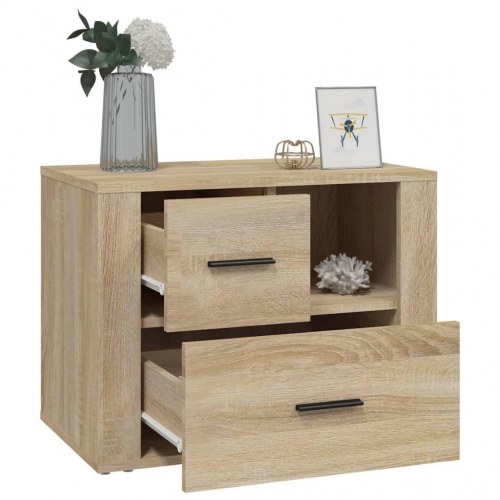 Sengebord 60 x 36 x 45 cm i konstrueret træ - Sonoma eg