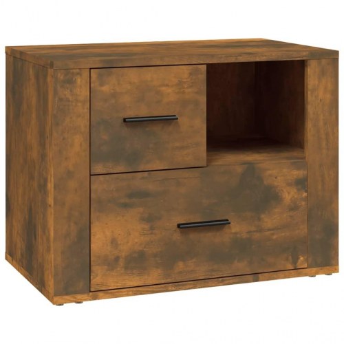 Sengebord 60×36×45 cm i konstrueret træ - røget egetræsfarve