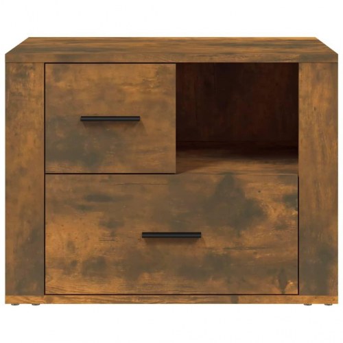 Sengebord 60×36×45 cm i konstrueret træ - røget egetræsfarve