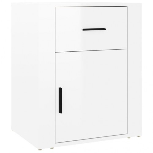 Sengeskab 50x36x60 cm konstrueret træ hvid højglans