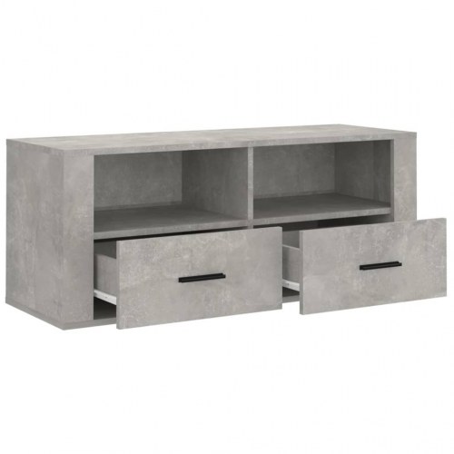 Tv-bord 100 × 35 × 40 cm i konstrueret træ - betongrå