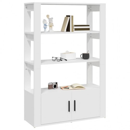 Skænk med hylder 80×30×119,5 cm - konstrueret træ, hvid