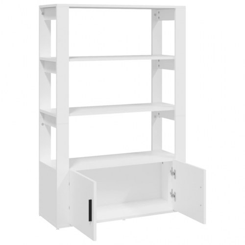 Skænk med hylder 80×30×119,5 cm - konstrueret træ, hvid