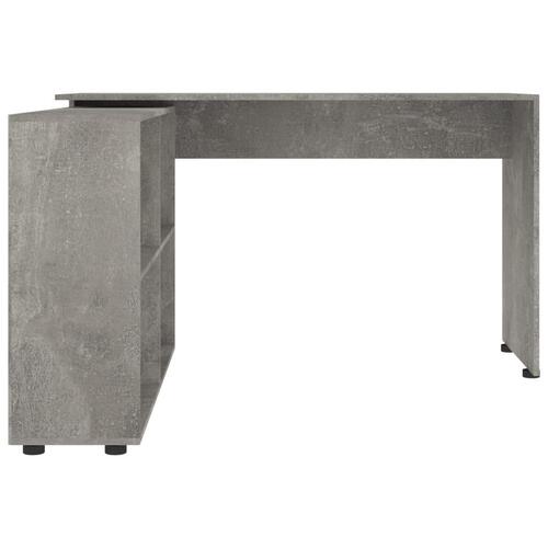 Hjørneskrivebord konstrueret træ betongrå