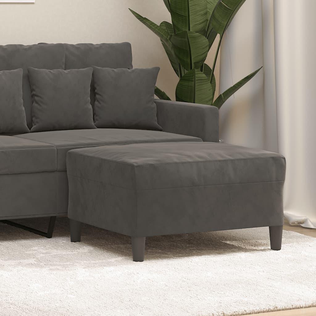 Fodskammel 70x55x41 cm velour mørkegrå